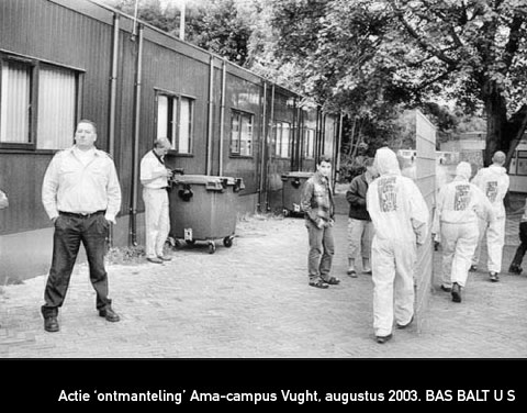 Actie ontmanteling Ama-campus Vught, augustus 2003